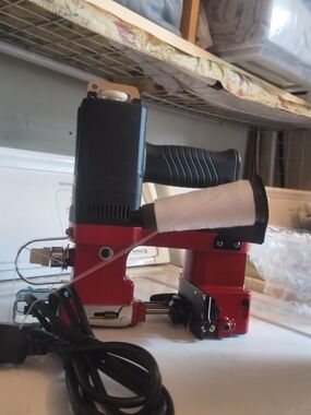 Red Electric Upholstery Staple & Rivet Gun - Heavy Duty Storage Tool